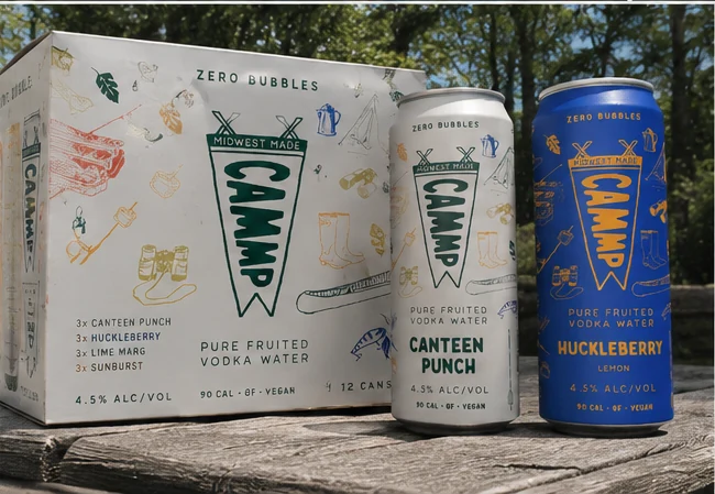 CAMMP variety pack and cans outdoors
