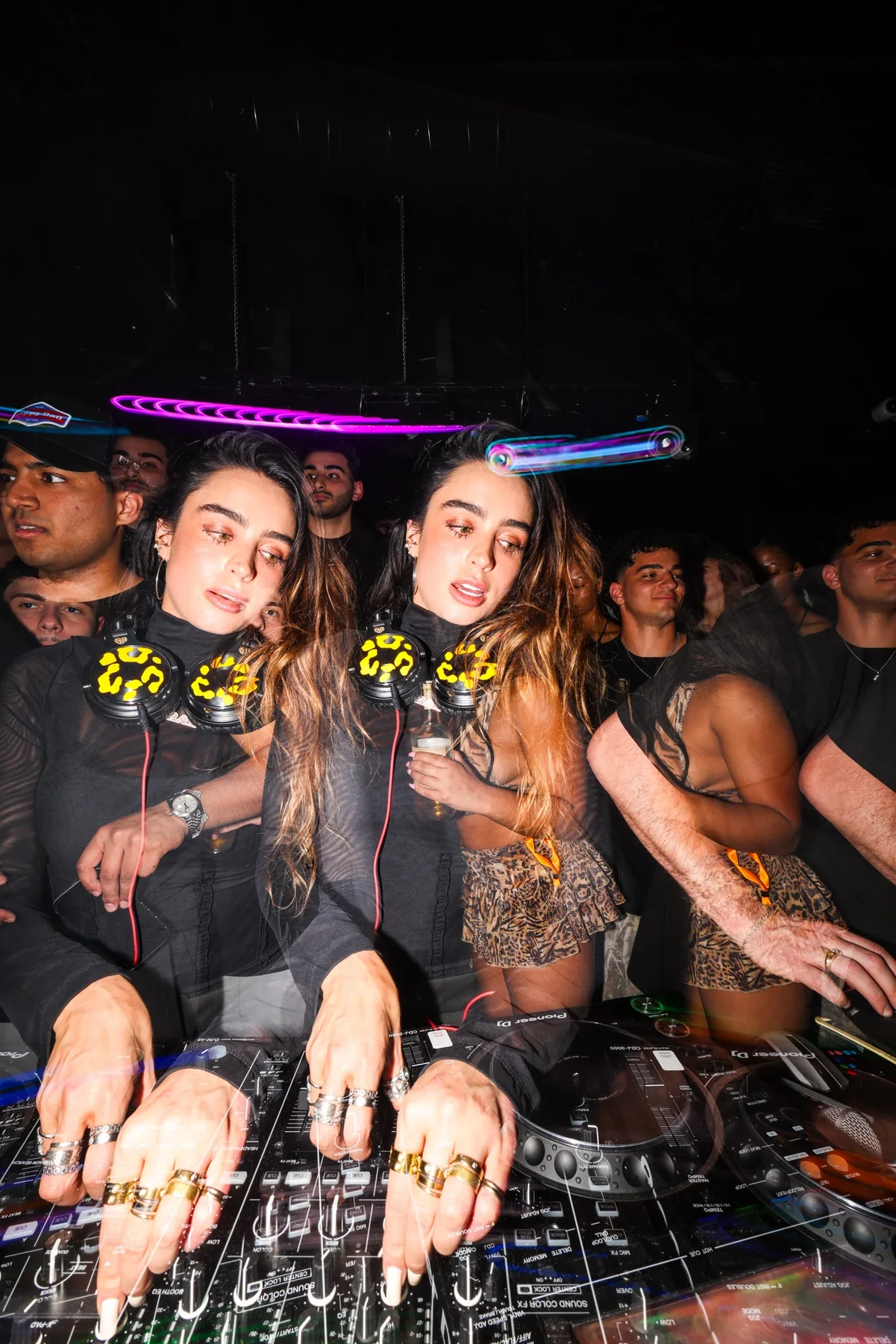 Creative motion-blur nightlife photograph of Sommer Ray