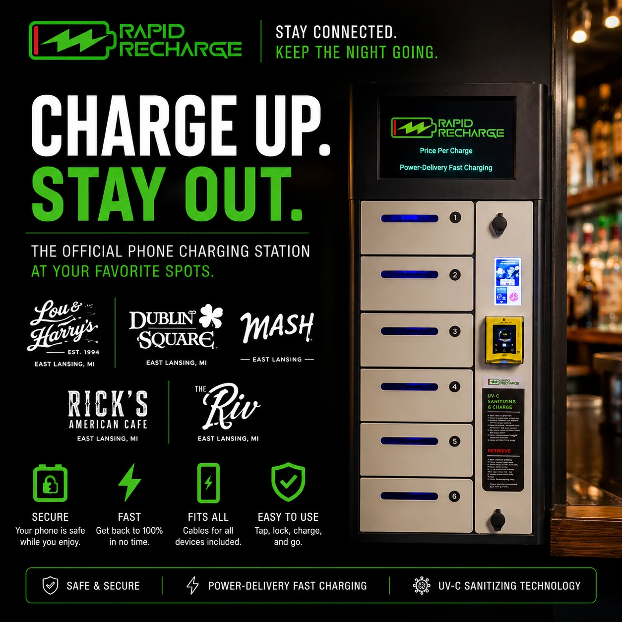 Rapid Recharge charging station advertising campaign