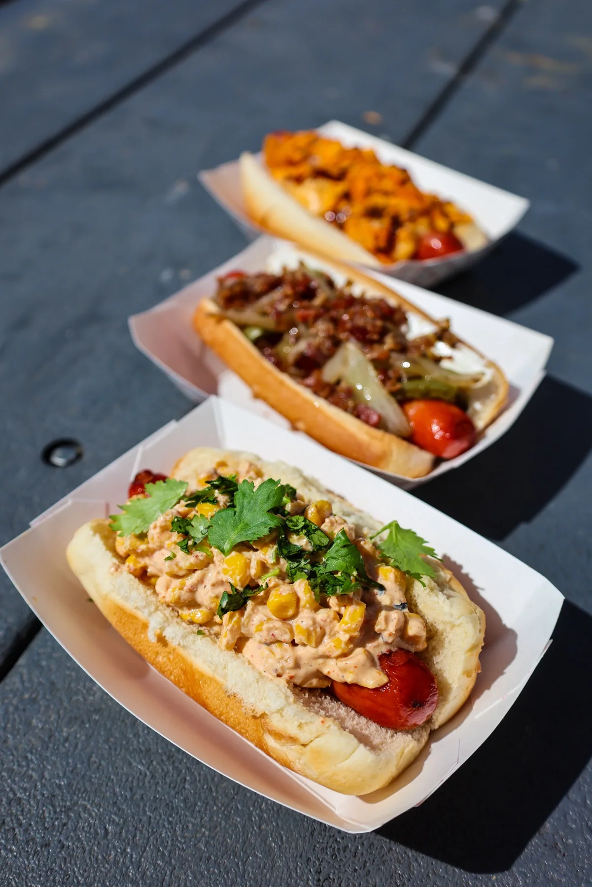 University Weiner specialty hot dog close-up